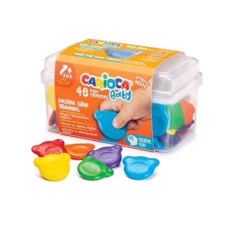 Loves wax 6 colors 48 pieces, carioca "Baby", curly, hypoallergenic, for kids, container