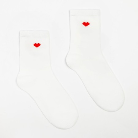 Women's socks "Red Heart", white color, rr 36-40-1