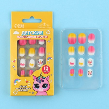 Children's false nails "Magic Unicorn", 12 pcs-1
