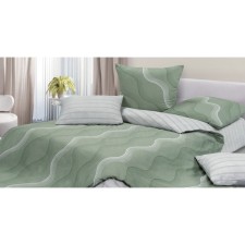 Bed linen euro with a sheet on the elastic band “Mint evening”, size 160x200x20 cm, 200x220 cm, 70x70 cm - 2 pcs, 50x70 cm - 2 pcs