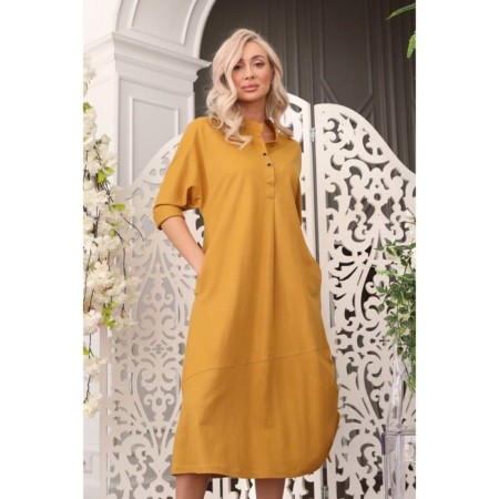 Female dress, size 50, mustard color-8