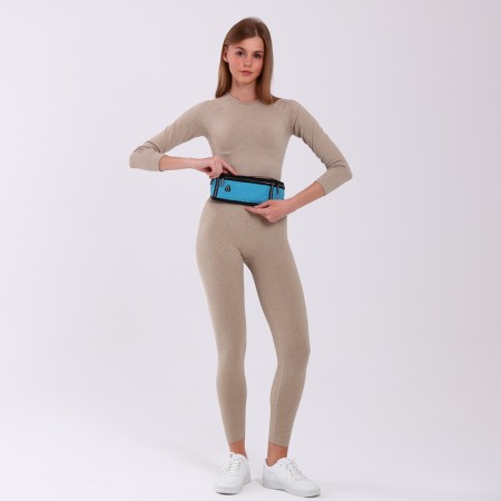 Lightning waist bag, 3 departments, blue color-5
