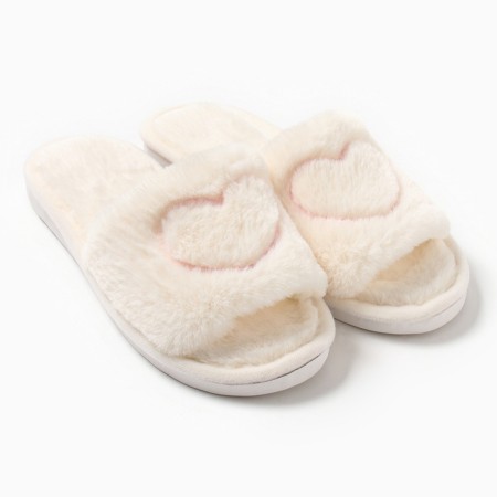 Women's slippers with an open nose, size 40-41, milk-3