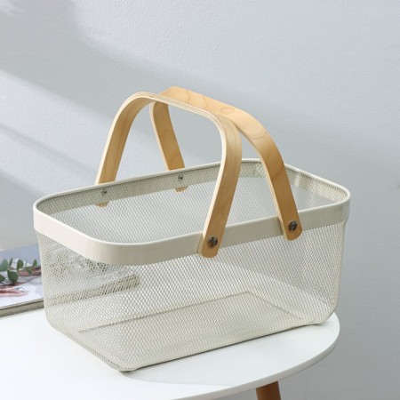 Universal rectangular basket LADOOM, 40 × 25 × 18.5 cm, white color