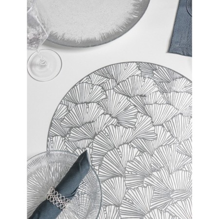 Set of serving napkins on the table "Fan", d = 38 cm, 4 pcs, silver color-3