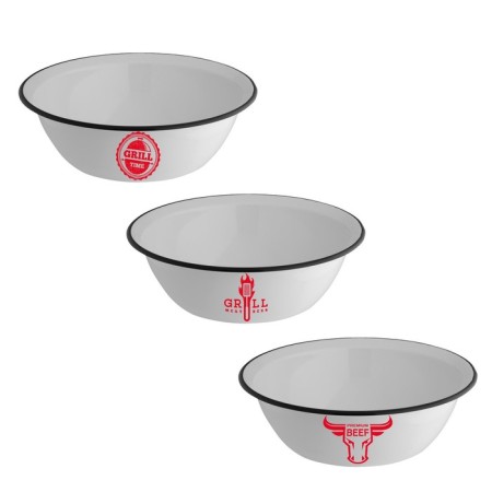 Миска эмалированная с рисунком Axentia BBQ, d=28 см, 2.5 л-2