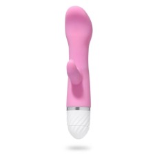 Vibrator with a clitoral stimulant, 19x3.5 cm, pink