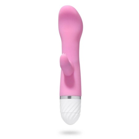 Vibrator with a clitoral stimulant, 19x3.5 cm, pink