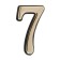 Door number "7", plastic, gold color