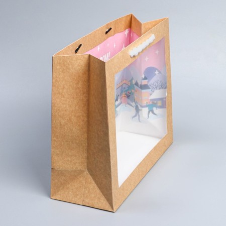 Crafts with a plastic window "City", 31 x 26 x 11 cm, New Year-4