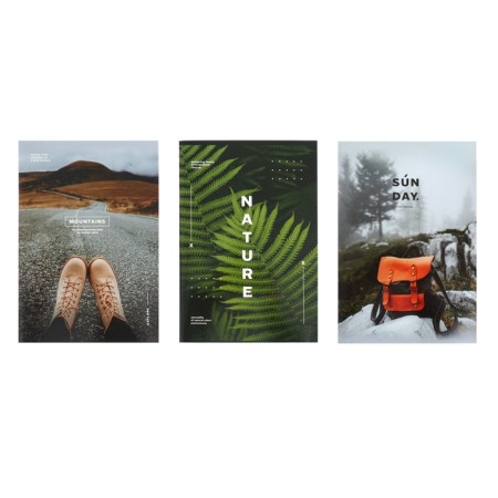 Notebook A4, 96 sheets in the "World of Travel" line, cover coated cardboard, glossy lamination, block offset, mix