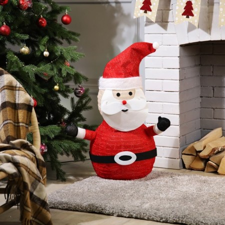LED figure "Santa Claus" 35 × 70 × 35 cm, metal, textile, 220 V, glow of white-1