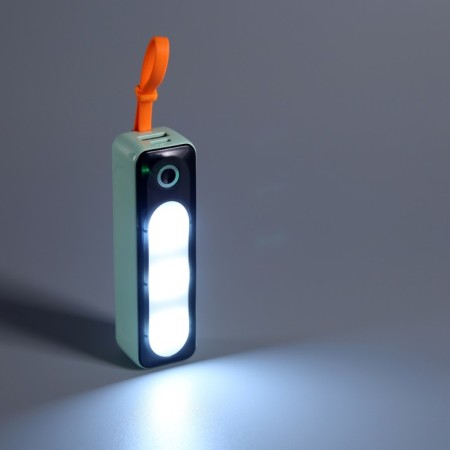 External battery DX151, 5000 mAh, USB, Type-C, Type-C cable, lantern, green-8