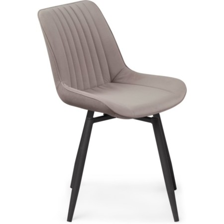 Stool on a metal frame Seda spinning metal/velor, black/latte 50x56x82 cm-3