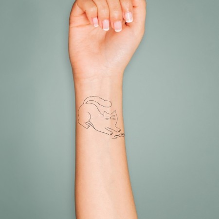 Tattoo on the body Black "Cats Mouse" 6x6 cm-2