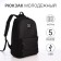 Young backpack from textiles with a zipper, USB, 5 pockets, black color