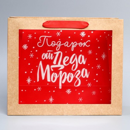 Craft packet with a plastic window “Gift from Santa Claus”, 31 x 26 x 11 cm, New Year-3