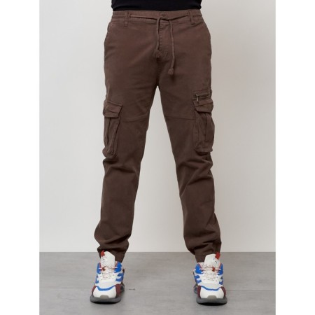 Cargo jeans men, size 54, brown color-4