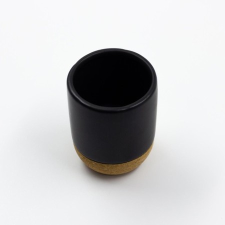 Joy Home toothbrushes, ceramics, black with a cork bottom-2