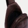 Male sling bag, artificial leather, headphone opening, brown color