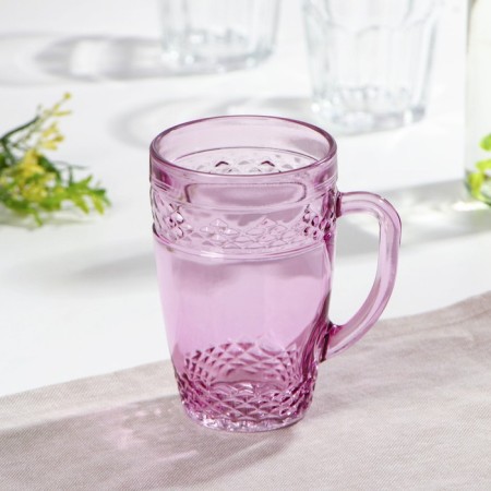Glass mug, 400 ml, color and texture mix-6