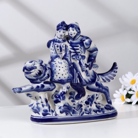 Souvenir "Ivan Tsarevich on the gray wolf" 25x10x20.5 cm, Gzhel-4