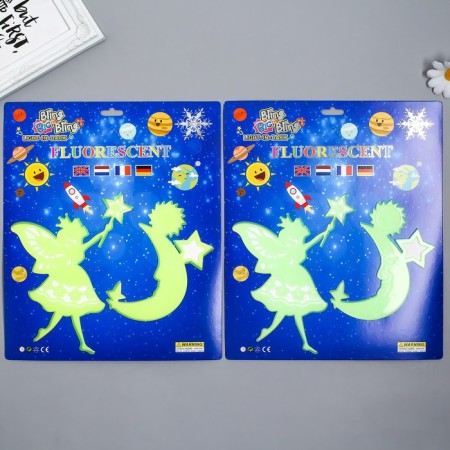 Phosphorus sticker "Fairy and month" with adhesive pads set 29.5x25 cm-3