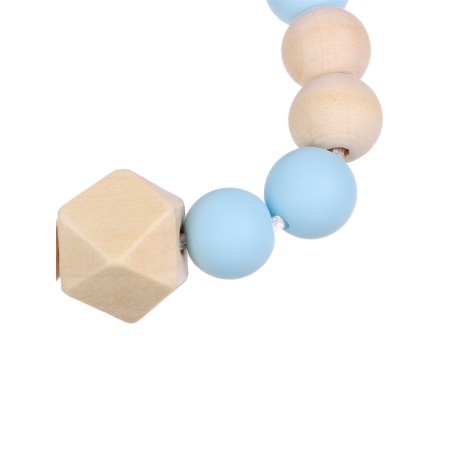 Holder for the dummy is wooden, beige/blue color, mum & baby-2