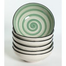A set of deep plates of Elrington “Airgraph. Pistachio breeze 