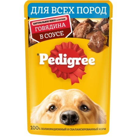 Wet feed Pedigree for dogs, beef in sauce, spider, 85 g-12