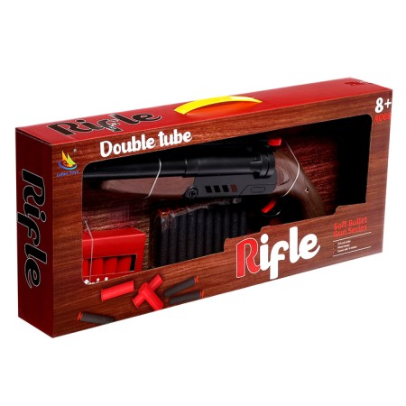 The gun "double -barreled", with sleeves, shoots soft bullets-9