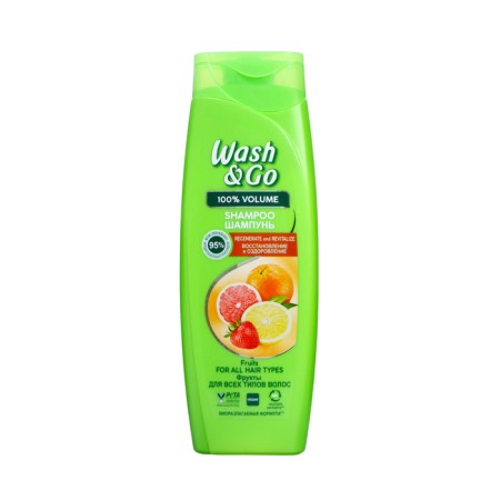Wash & Go shampoo with fruit extracts for all hair types, 360 ml