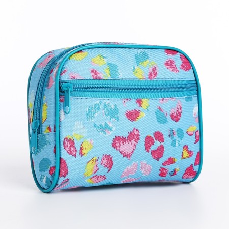 Lightning cosmetic bag, external pocket, blue color