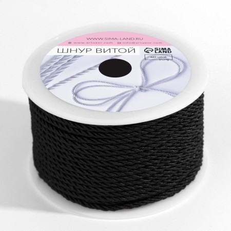Cord twisted, d = 3 mm, 25 ± 1 m, black color-3