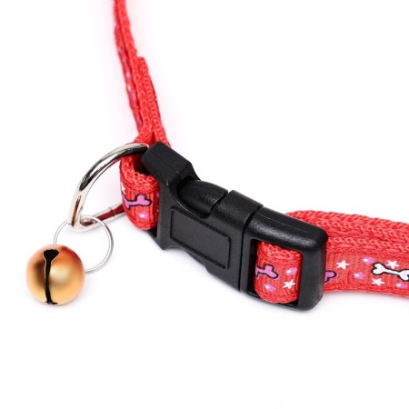 Nylon “Star Bones” collar, 36 x 1.5 cm, red-7