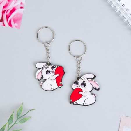 Key keychain, pair on the magnet, 2 pcs "Two halves", 9 x 15 cm-2
