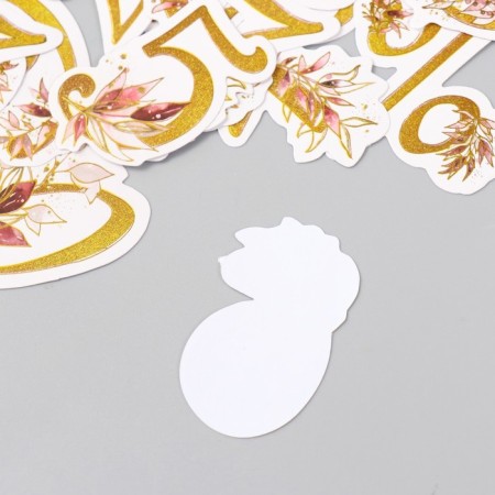 Stickers for creativity "Flower numbers" embossing gold set 48 pcs 9x7x0.8 cm-4