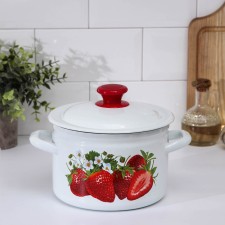 Cylindrical pan, 5 l, induction, neckline mix, white color