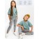 Children's jump (T-shirt, trousers), height 86-92 cm, mint color, gray color