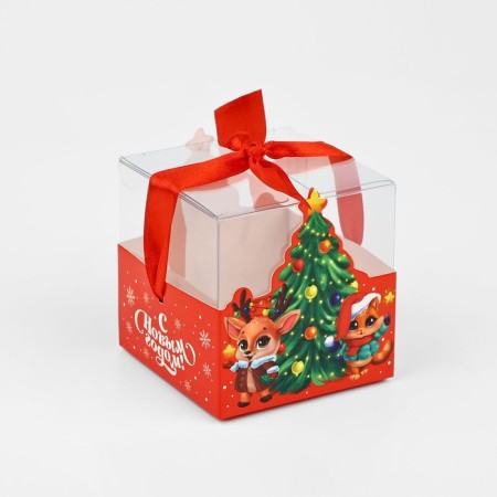 Box a gift New Year's folding "New Year", 7 x 7 x 7 cm, New Year-1