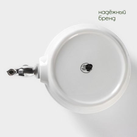 Porcelain barrel with a leaf on a wooden stand Bellatenero, 2.5 l, white color-7