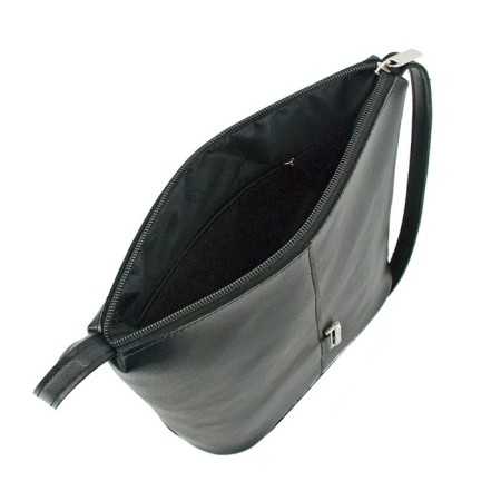 Bag women, genuine leather, black 22x10x23 cm-1