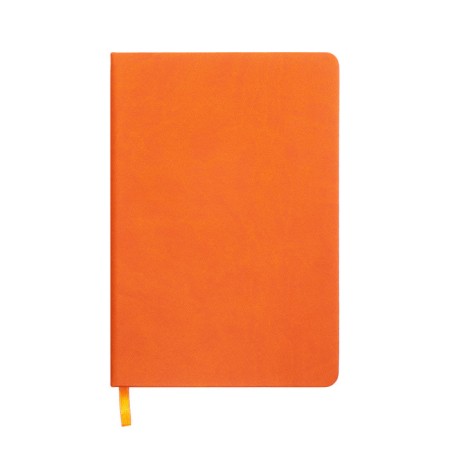 Leduced Diary A5, 140l, Cage, leatherette, elastic band, black cut, orange-2