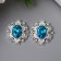 Decor for creativity Metal "Medallion Patal" Blue Crystal 2.6x2.4 cm
