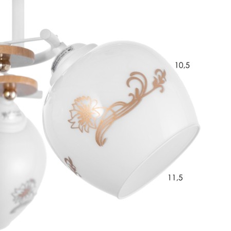 Gabriel chandelier 3x60W E27 white 46x46x28cm-5