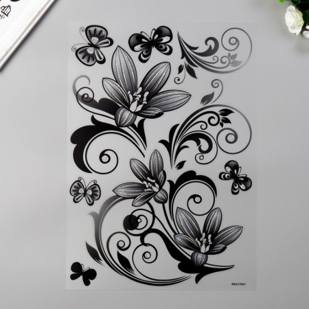 Decorative stickers Room Decor "Flower Fantasy" 29x41 cm-2