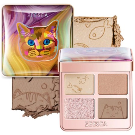 Eye Eye Zezea Tipsy Kitty Eyeshadow Quad, Tone 01, 3.5 g
