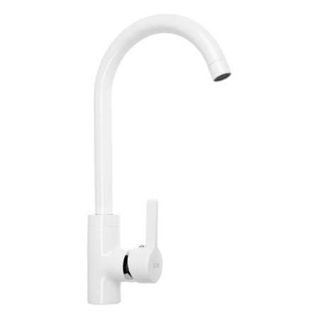 Kitchen mixer Zein Z6971, single -leaf, cartridge ceramics 40 mm, brass, white-3
