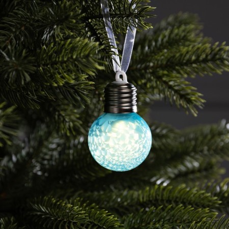 Christmas ball "Blue" d = 5 cm, 1 LED, AG13X3 (in the compartment), glow warm white