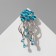 Brooch "Medusa", white-blue color